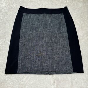 Limited Size 4 Two-tone Navy Blue Lined Skirt with Side Zipper & Back Slit